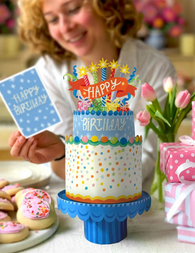 Confetti Birthday Cake Pop-up Greeting Card