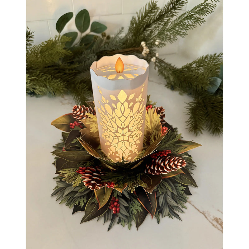 Light Up Holiday Candle Pop-Up Greeting Card
