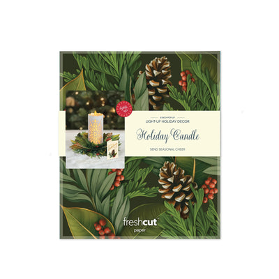Light Up Holiday Candle Pop-Up Greeting Card