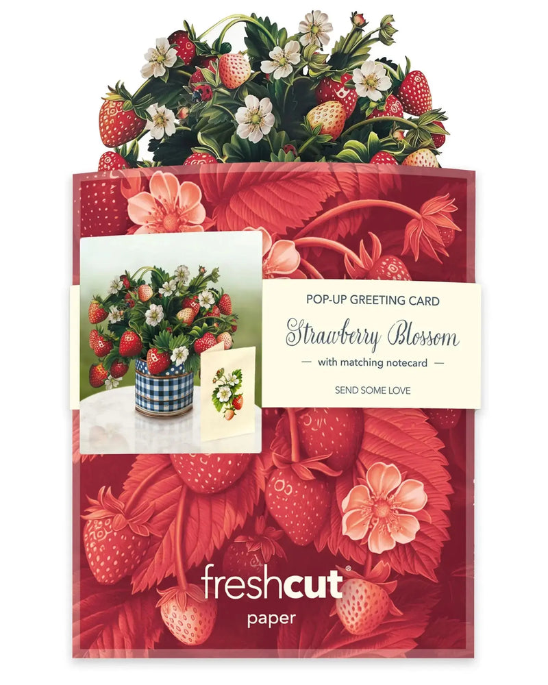 Mini Strawberry Blossom Pop-Up Greeting Card