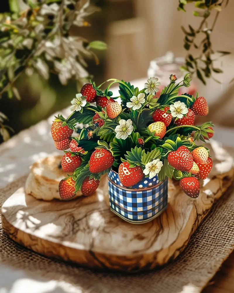 Mini Strawberry Blossom Pop-Up Greeting Card