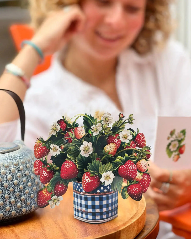 Mini Strawberry Blossom Pop-Up Greeting Card