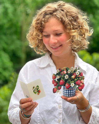 Mini Strawberry Blossom Pop-Up Greeting Card