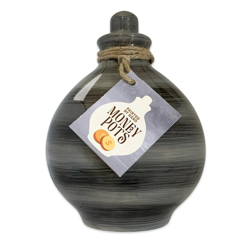 Obsidian Hand Painted Money Pot