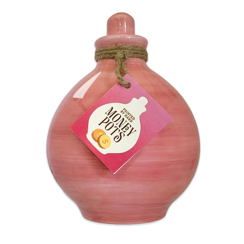 Rosy Radiance Hand Painted Money Pot