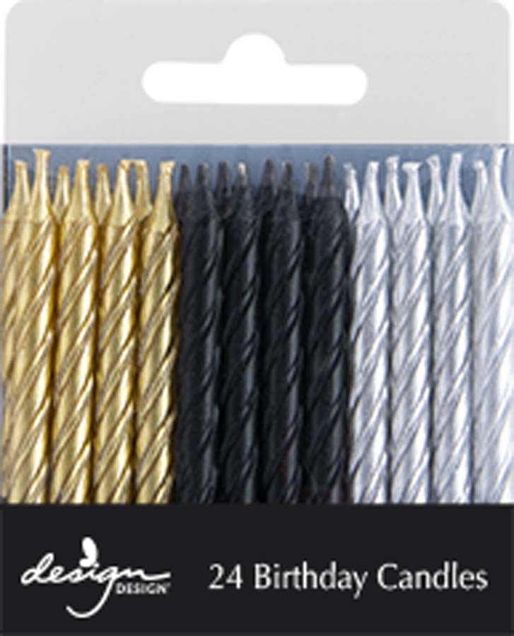 Black and Gold Twist Stick Candles