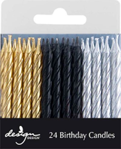 Black and Gold Twist Stick Candles