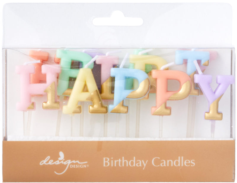Pastel Pinwheel Happy Birthday Large Candle Set