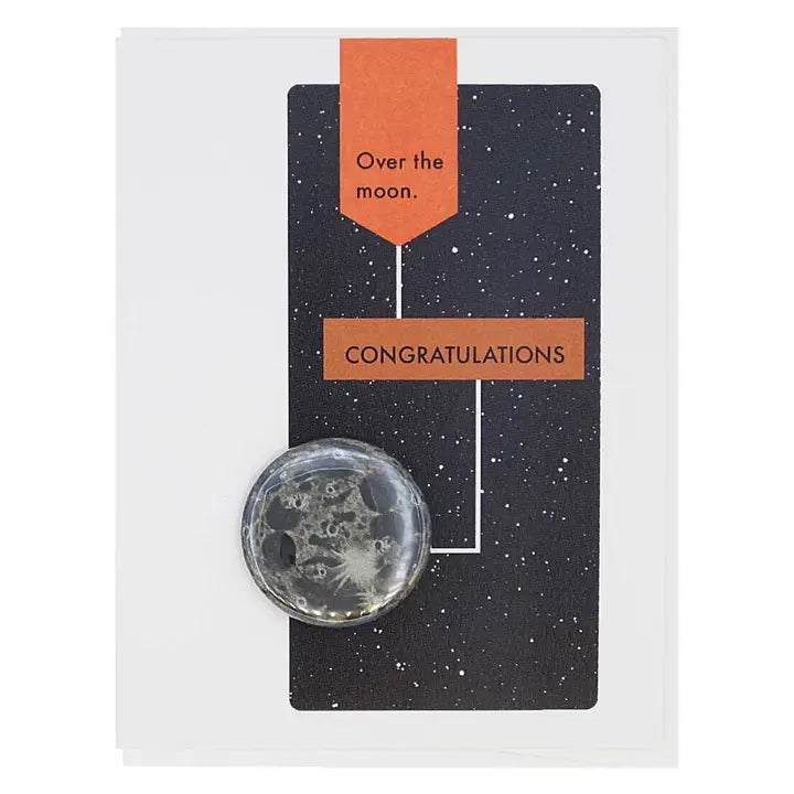 Over the Moon with Button Greeting Card