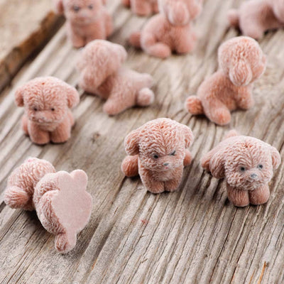 Flocked Brown Mini Baby Puppy Dog - Sold Individually
