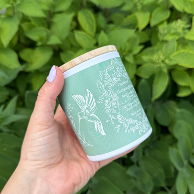 "Garden of Hummingbirds  " - Eucalyptus Meadow 100% Soy Wax Candle - Made in Toronto