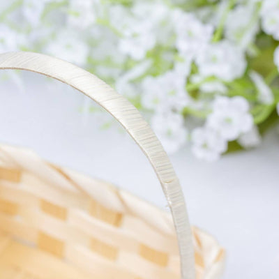 Rectangle Bamboo Basket with Handle - Sold Individually
