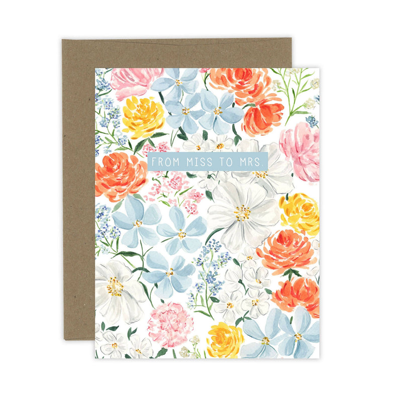 Floral Miss to Mrs. Card | Bridal Shower Card