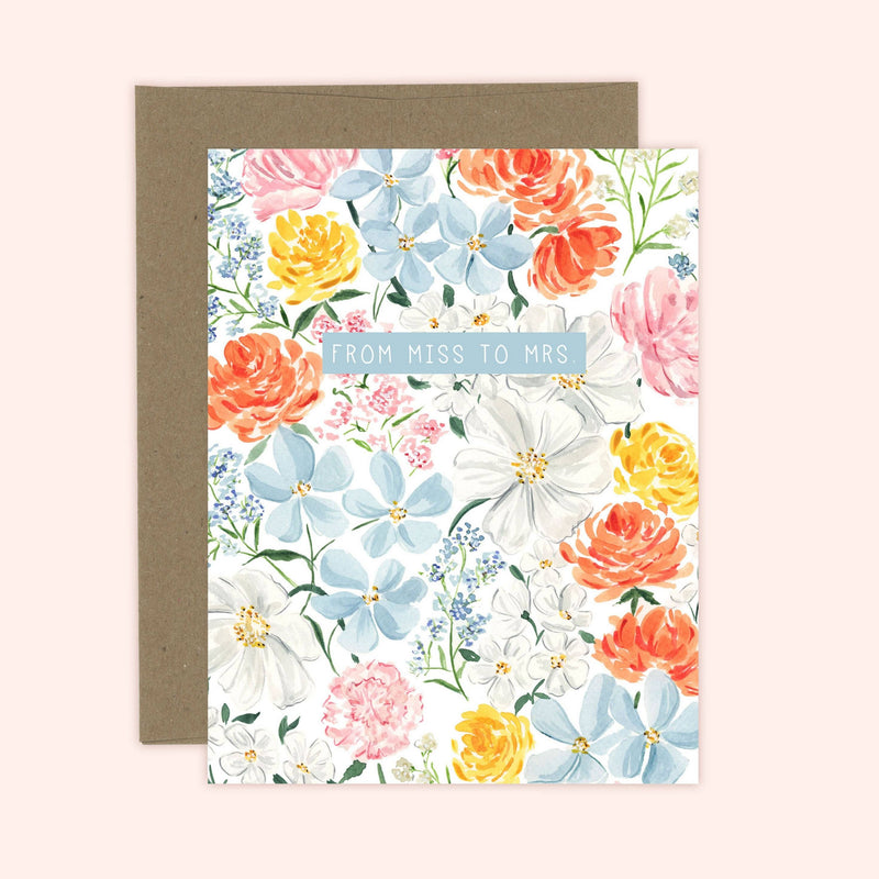 Floral Miss to Mrs. Card | Bridal Shower Card