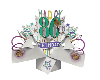 80th Birthday Pop Up Card - Lemon And Lavender Toronto