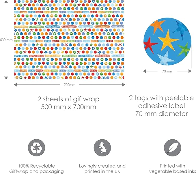 Hip Hip Hooray Gift Wrap Pack