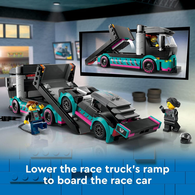 LEGO® City Race Car and Car Carrier Truck Building Toy