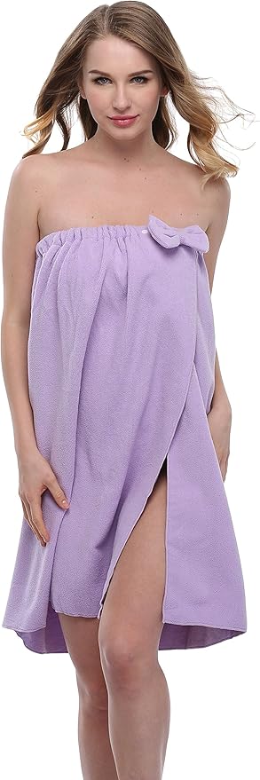 Elasticated Wrap Towel Dress with Bow