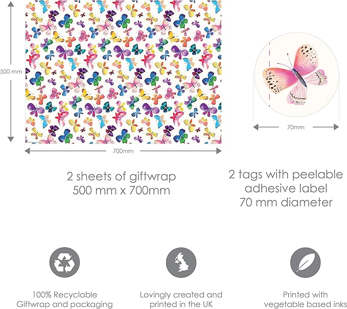 Butterflies Gift Wrap Pack