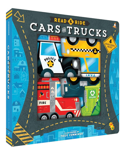 Read & Ride: Cars & Trucks: 4 board books inside!