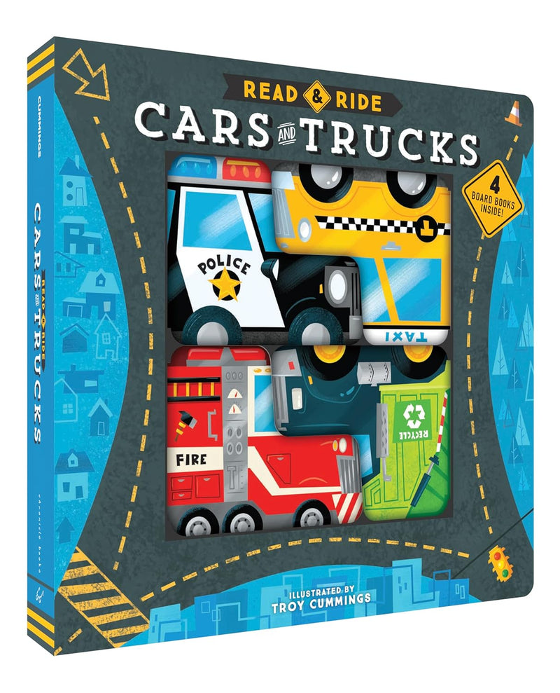 Read & Ride: Cars & Trucks: 4 board books inside!