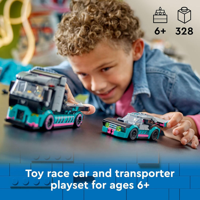 LEGO® City Race Car and Car Carrier Truck Building Toy