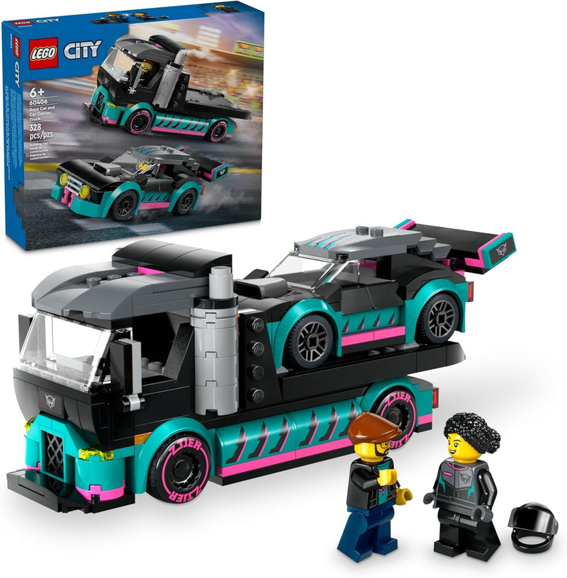 LEGO® City Race Car and Car Carrier Truck Building Toy