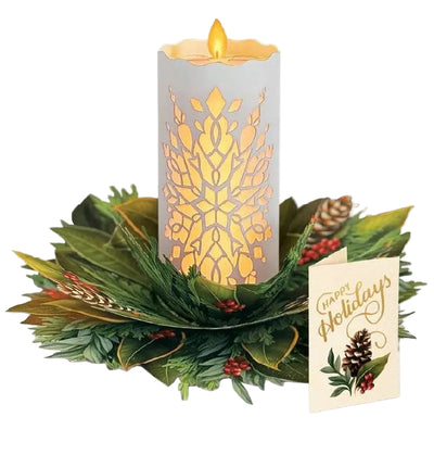 Light Up Holiday Candle Pop-Up Greeting Card