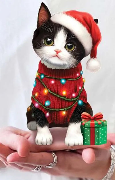 Mini Christmas Kitten Pop-up Greeting Card