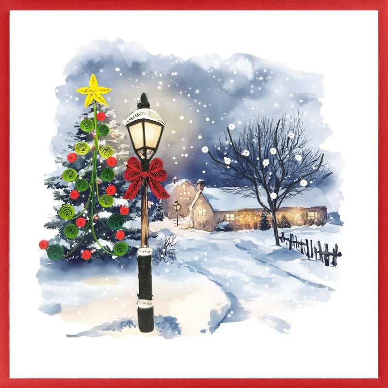 Holiday Lamp Post Quilling Card