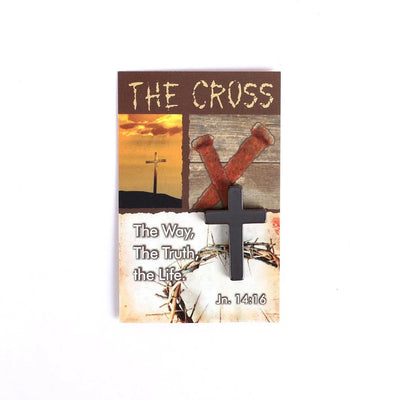 Hematite Rock Pocket Cross with “The Cross” Card