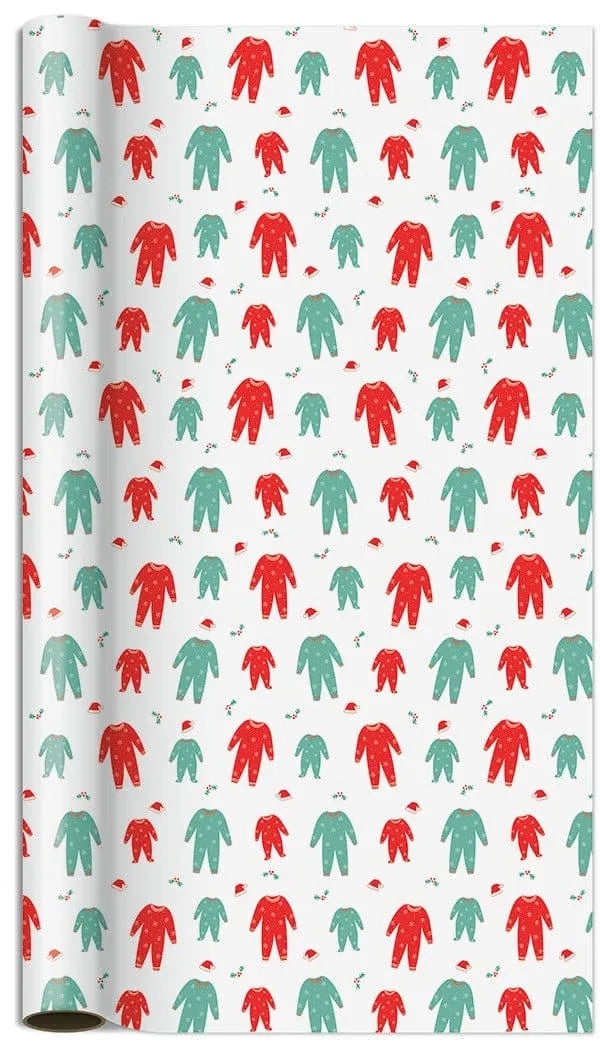 Jumbo Gift Wrap Roll, Family PJ&