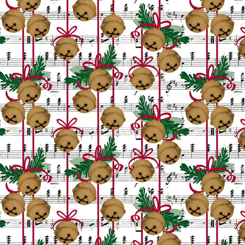 Jumbo Gift Wrap Roll, Christmas Bells