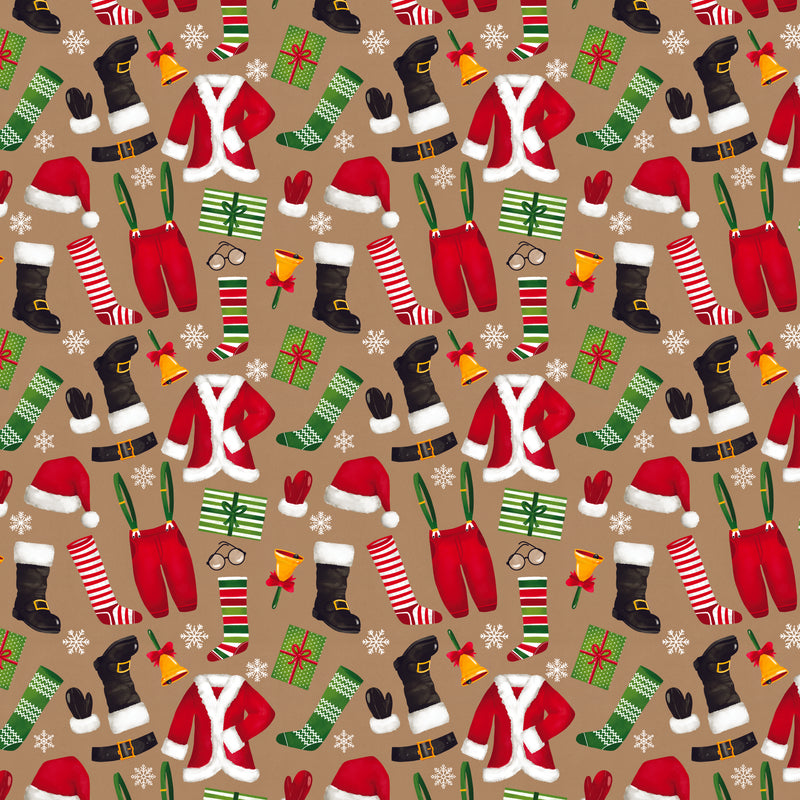 Jumbo Gift Wrap Roll, Santas Wardrobe