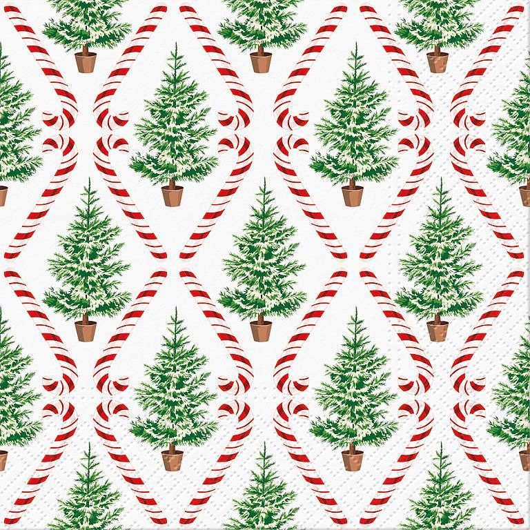Luncheon Candy Cane Forest Napkins.