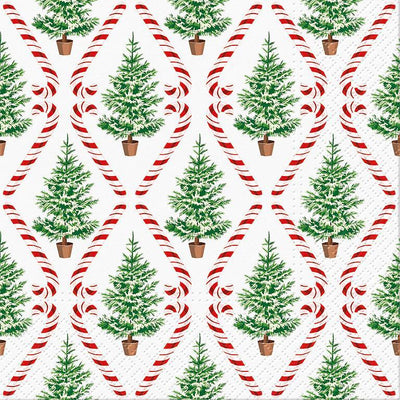 Luncheon Candy Cane Forest Napkins.