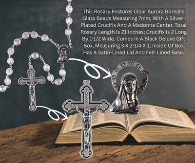 Rosary Crystal Aurora Borealis Glass 21L