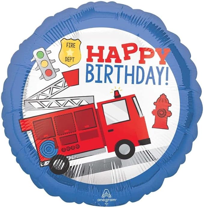 9" Happy Birthday Fire Truck - Lemon And Lavender Toronto