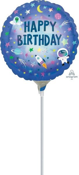 9" Happy Birthday Space Theme Balloon - Lemon And Lavender Toronto