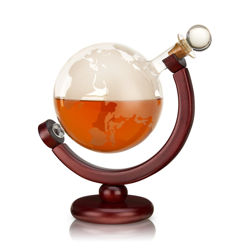 Globe Decanter Etched Glass