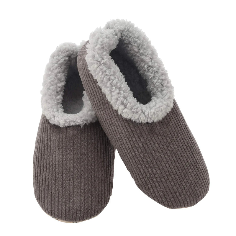 Mens Grey Corduroy Slippers