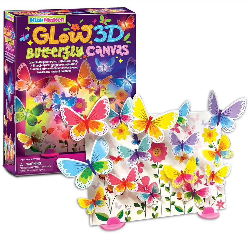Glow 3D Butterfly Canvas