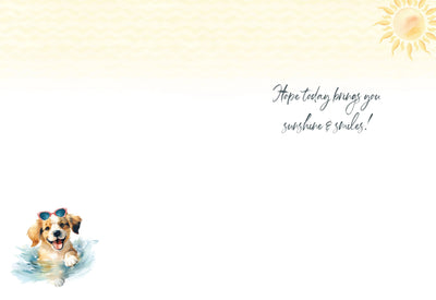 Swimming Pup Birthday Card