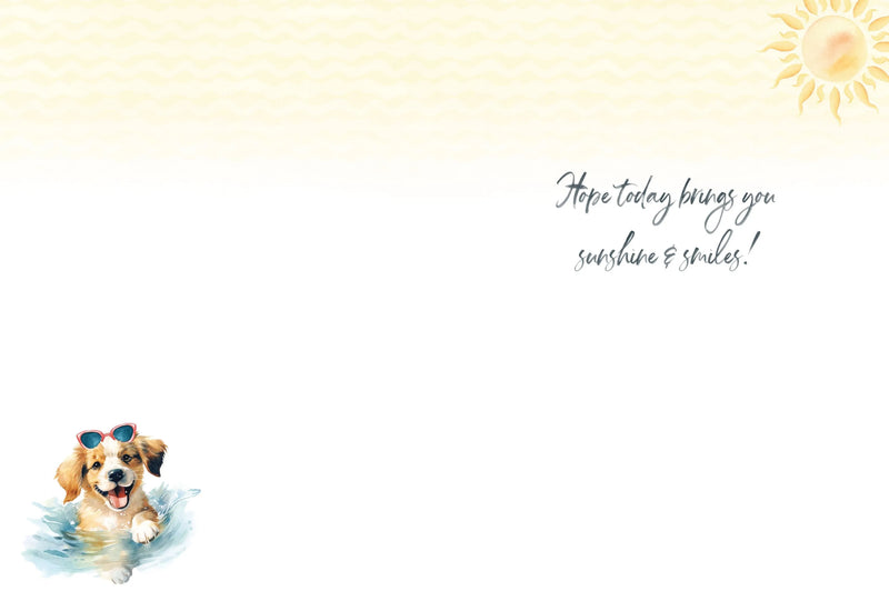 Swimming Pup Birthday Card