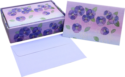 Watercolor Violets Note Cards