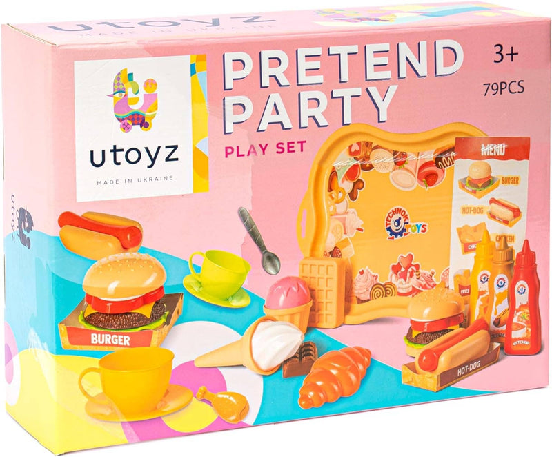 79PCS Pretend Party Playset / Kitchen Toys - Made in Ukraine