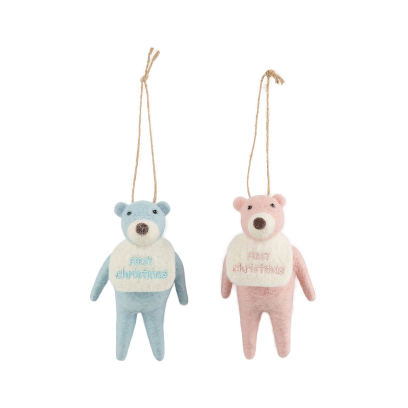 Embroidered Baby Bear Ornament