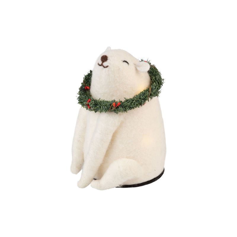 Light Up Felt Christmas Polar Bear