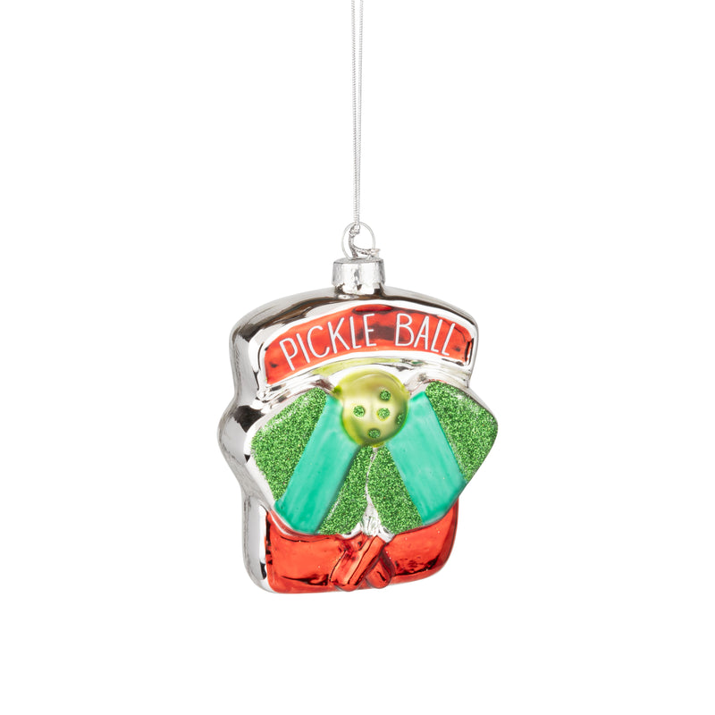Glass pickle ball Ornament