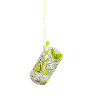 Glass Mojito with Mint Leaves Ornament